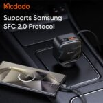 شارژر فندکی 93وات 3 پورت با کابل متصل تایپ سی مک دودو مدل MCDODO CC-8670