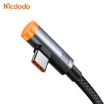 کابل شارژ سریع هوشمند 90درجه تایپ سی به تایپ سی 100وات مک دودو مدل MCDODO CA-5870 قطع کن اتومات طول 1.2متر