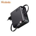 شارژر آداپتور دیواری 3پورت 67وات مک دودو مدل MCDODO GaN CH-8640 با 2کابل جمع شونده تایپ سی