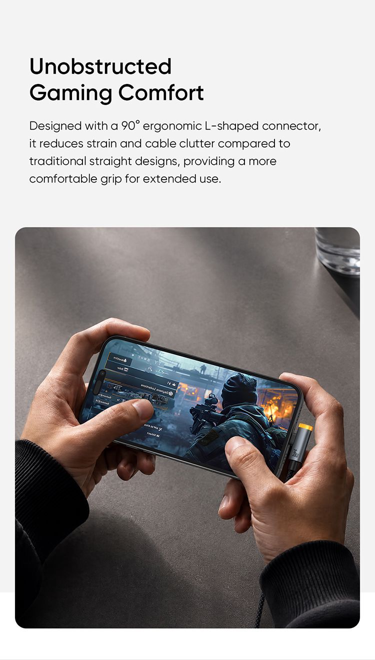 کابل شارژسریع و انتقال دیتا هوشمند 90 درجه گیمینگ تایپ سی به لایتنینگ 36 وات 3 آمپر از برند مک دودو مدل MCDODO CA-586 دارای قابلیت قطع کن اتومات طول 1.2متر | جانبی360