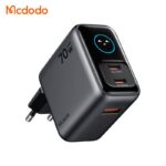 شارژر آداپتور دیواری 3پورت 70وات مک دودو مدل MCDODO GaN CH-4190 نمایشگر توان و دما