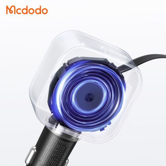 شارژر فندکی 130وات 3پورت با کابل متصل تایپ سی مک دودو مدل MCDODO CC-8710